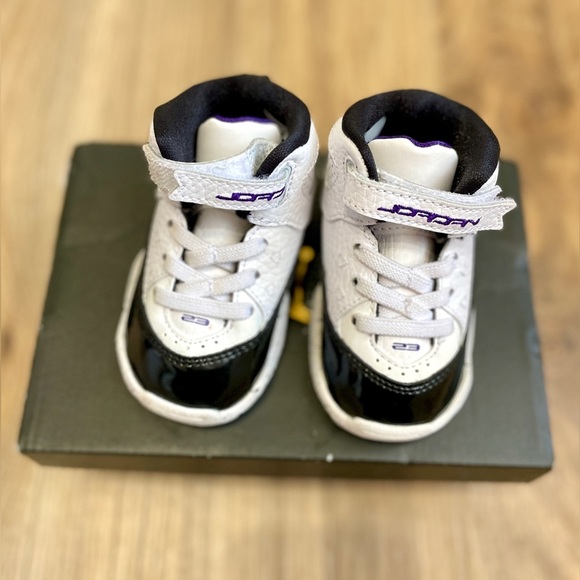 Jordan Kids B'Loyal (TD) (Infant/Toddler), CK1427 115 Size 4C WHT/Purple/BLK - Picture 5 of 8